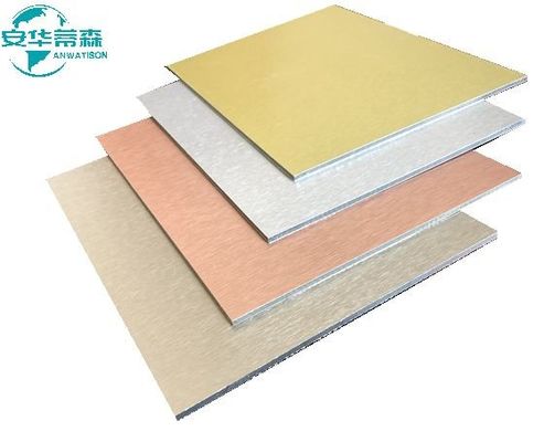 Yüksek Parlaklıklı Fırçalı Alüminyum Kompozit Panel 2440mm Acp Ayna Yaprağı 3mm 4mm
