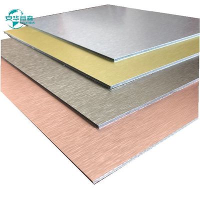 Yüksek Parlaklıklı fırçalı ACP Dış Alüminyum Kaplama 2440mm Uzunluk 1220mm Genişlik