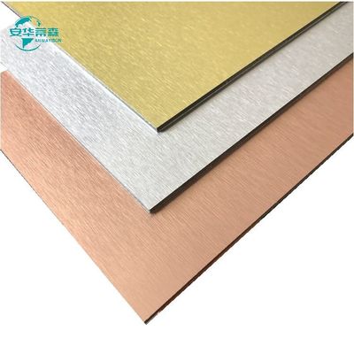 İnşaat malzemeleri fırçalı alüminyum Acm 1220mm Genişlik Alüminyum Acp Yaprak